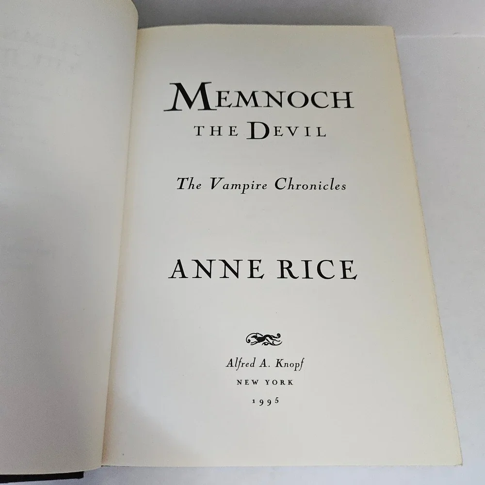 Anne Rice Memnoch The Devil HCDJ First Edition 1995 Knopf Vampire Fiction Horror